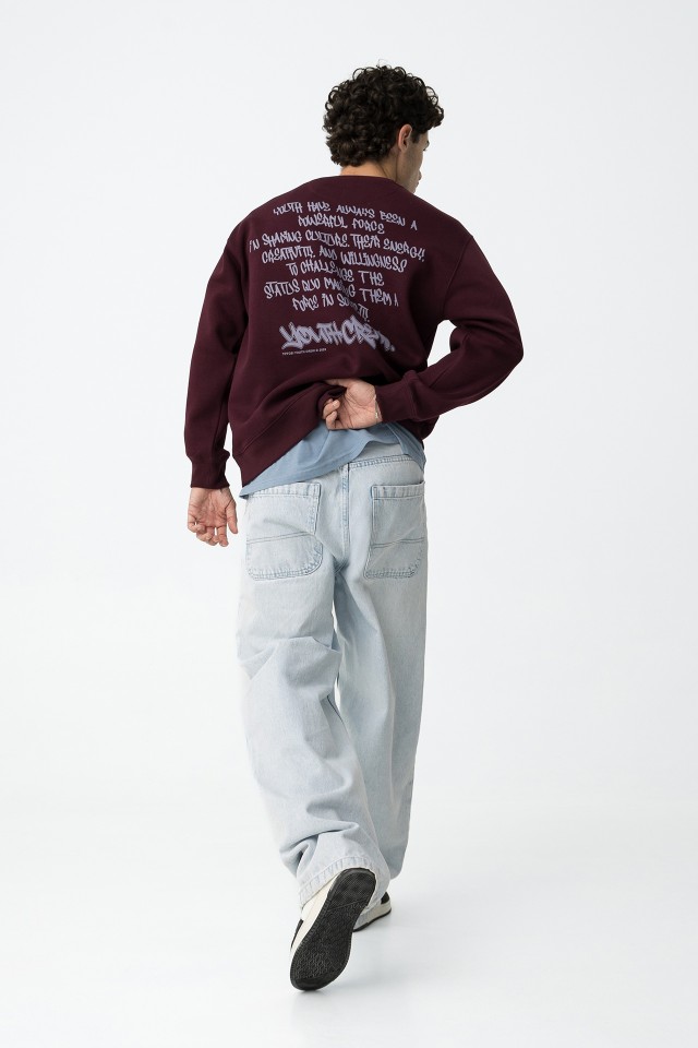 Sweat Relaxed Estampado Grafite