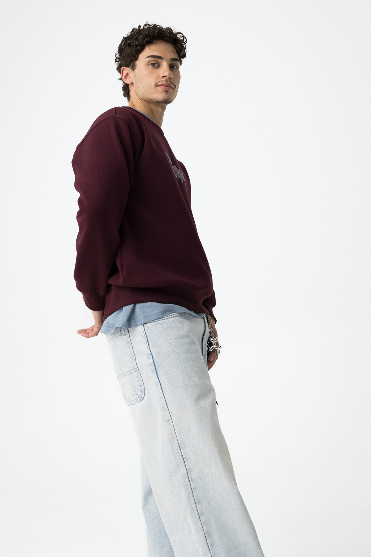 Sweat Relaxed Estampado Grafite