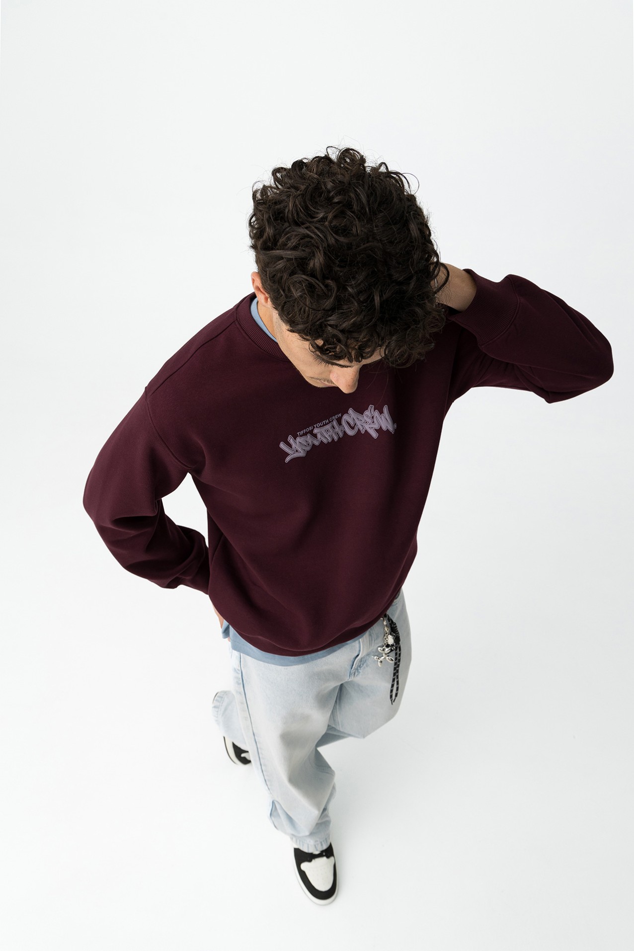 Sweat Relaxed Estampado Grafite