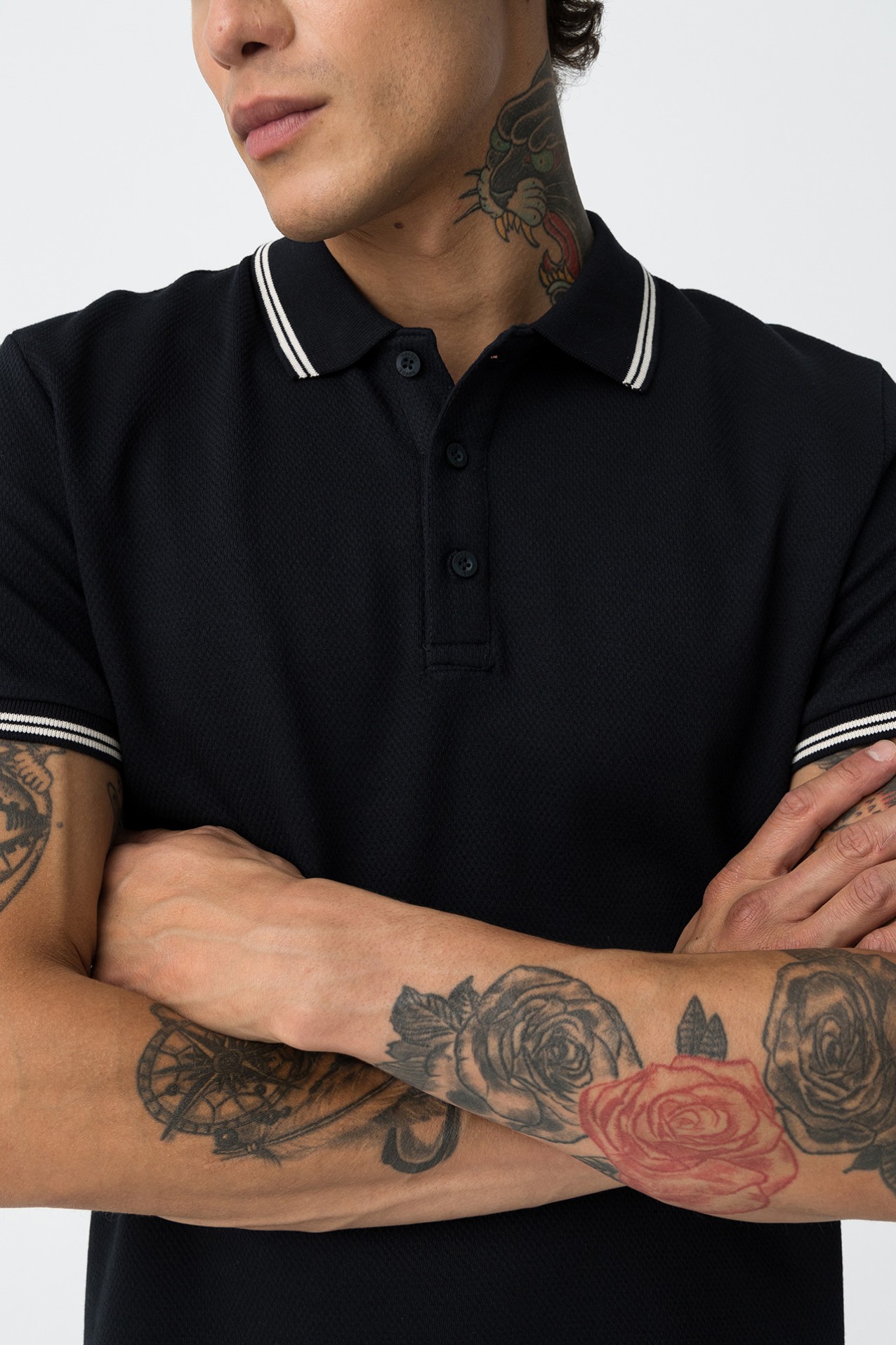 Polo com Contraste de Cor