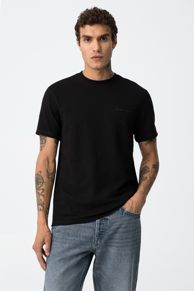 T-shirt with Embossed Logo