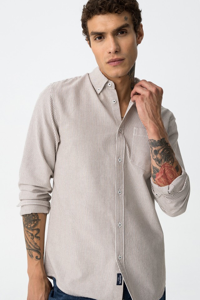 Camisa De Algodn A Rayas