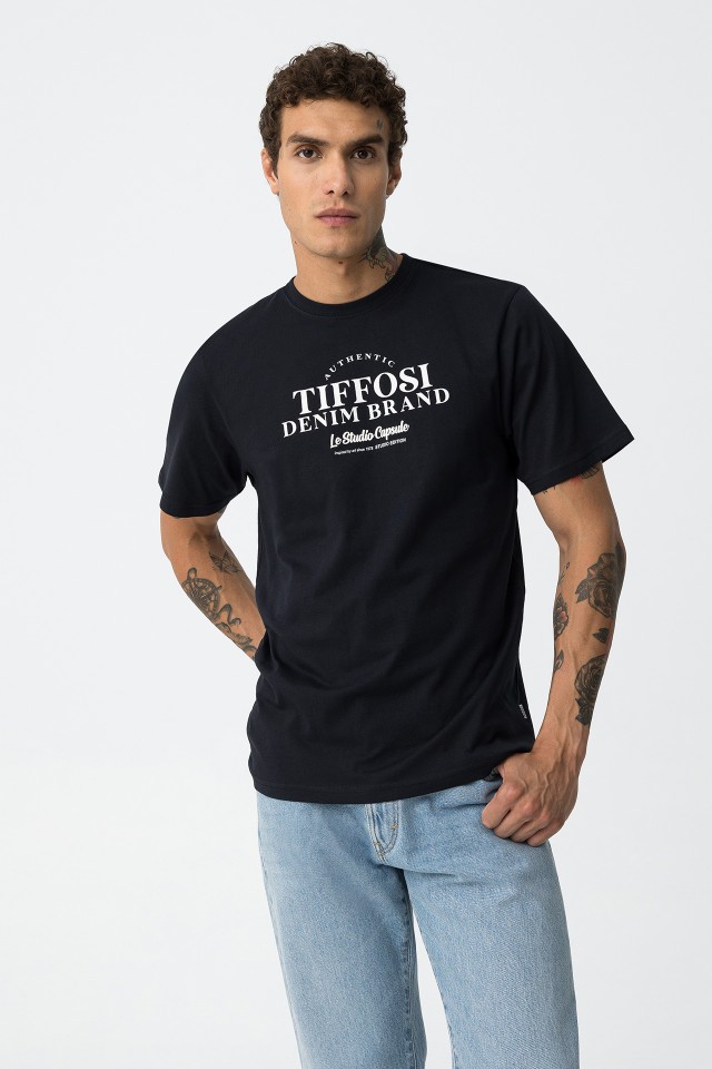 Printed T-Shirt With Embossed Message