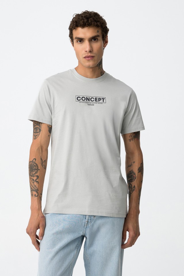 T-shirt Regular Estampada com Relevo
