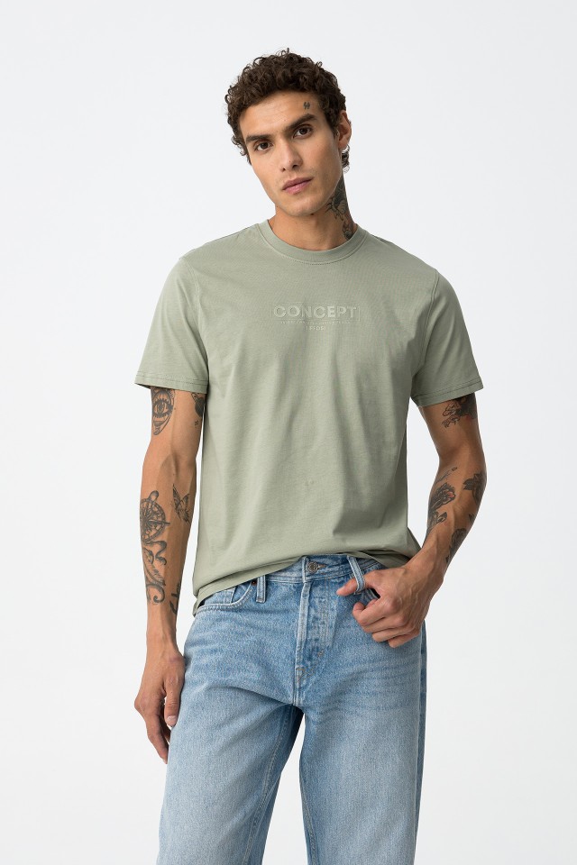 Regular Fit T-Shirt with Raised Print
