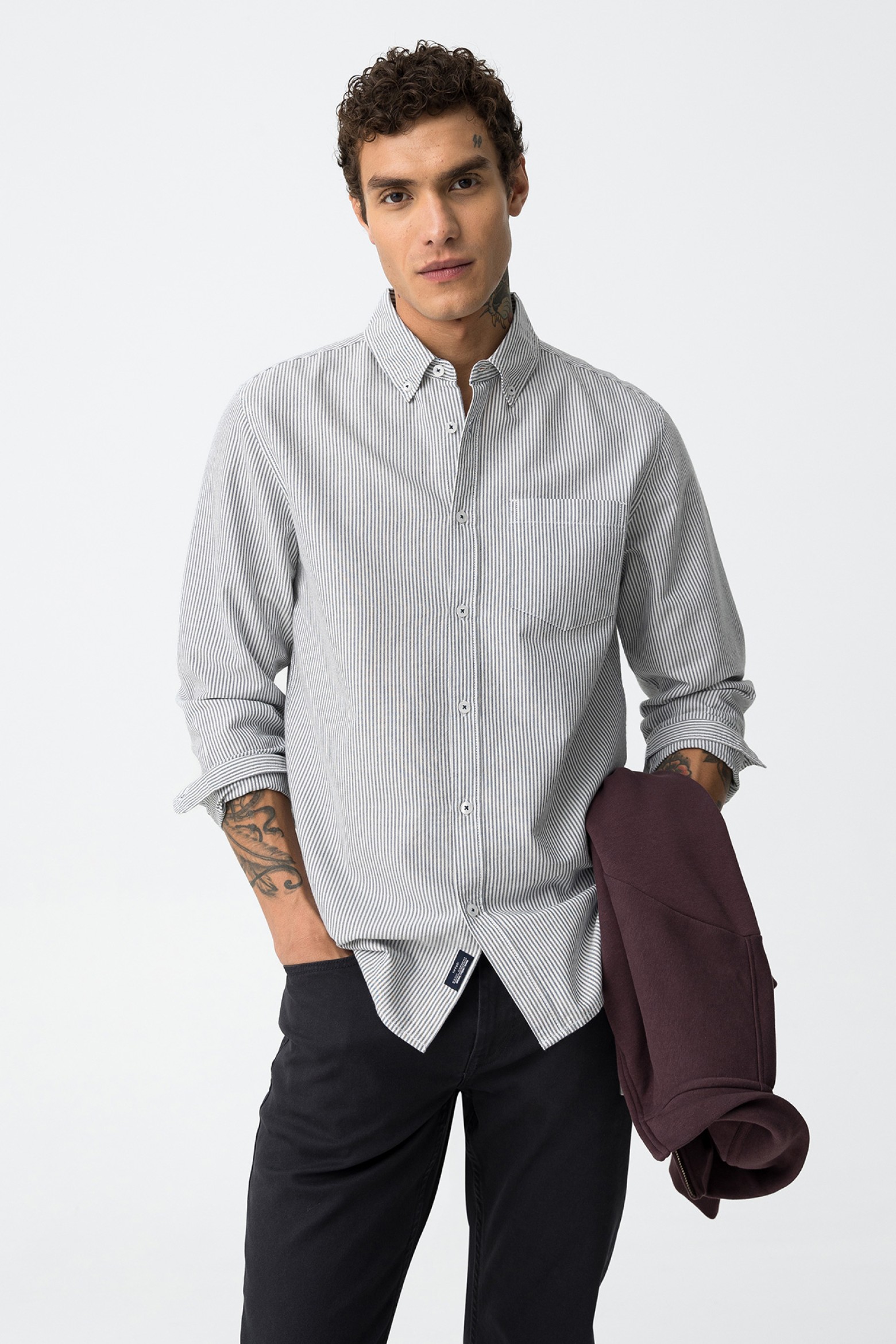 Camisa De Algodón A Rayas