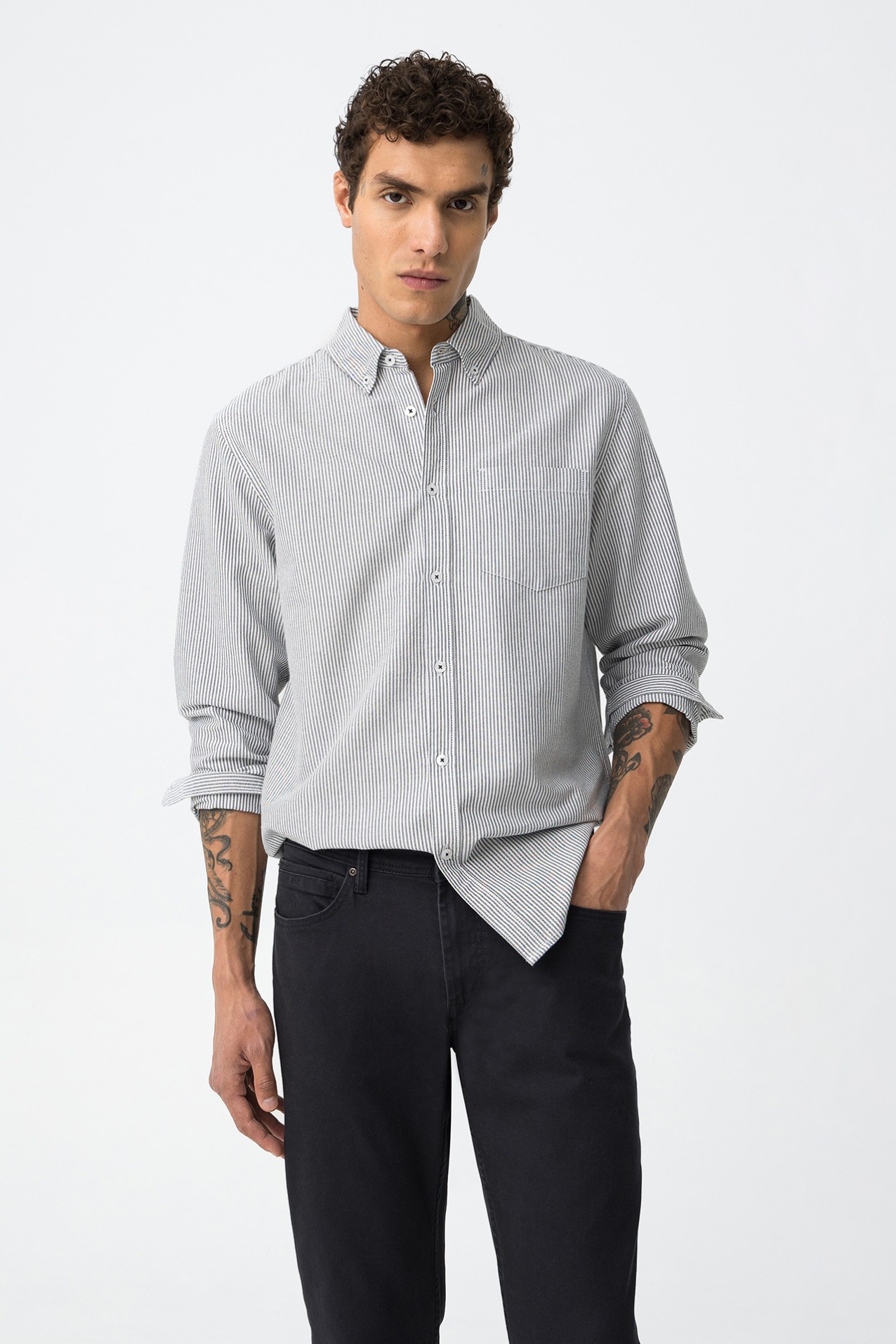 Camisa De Algodn A Rayas