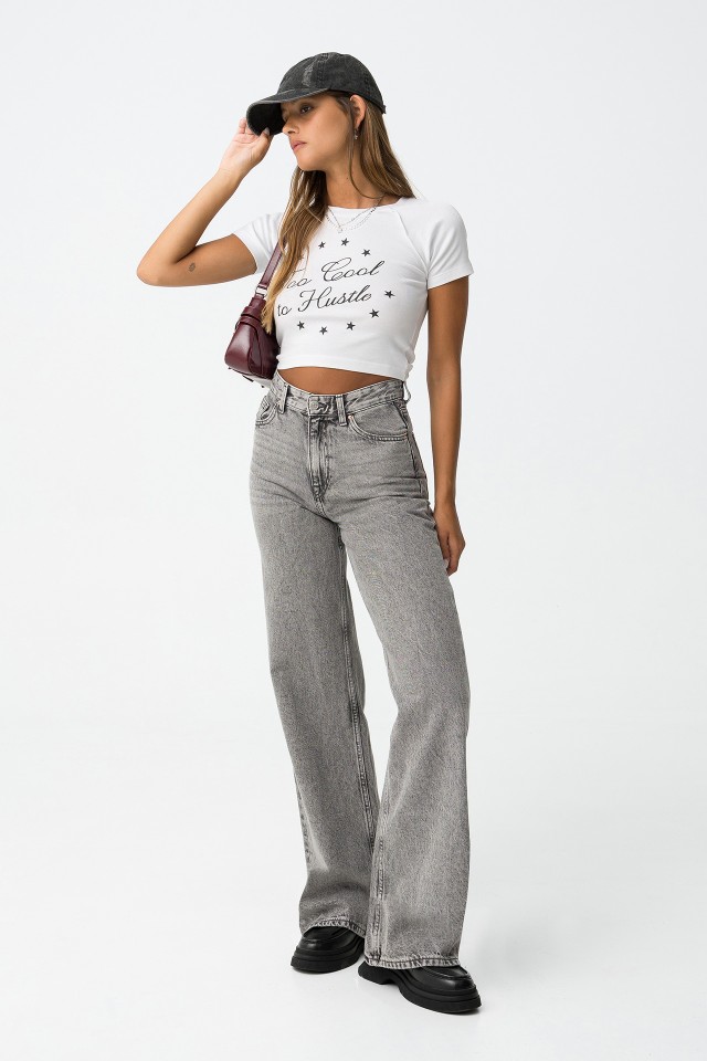 Jeans Kylie Wide Leg Tiro Alto