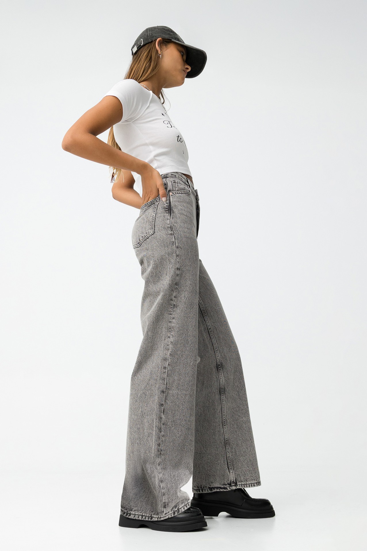 Jeans Kylie Wide Leg Cintura Alta