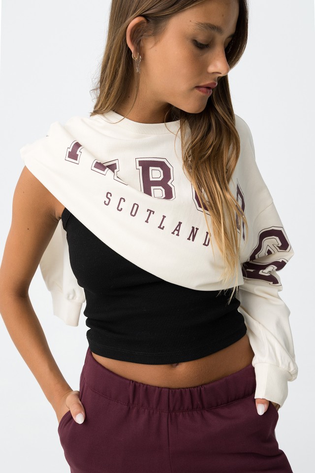 Relaxed Sweatshirt With Message Print
