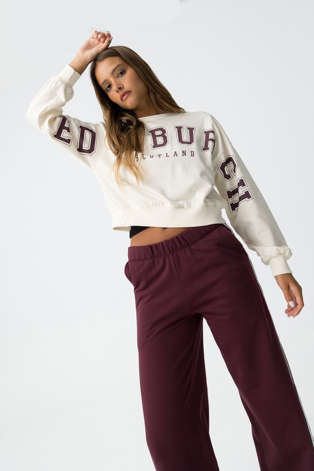 Relaxed Sweatshirt With Message Print