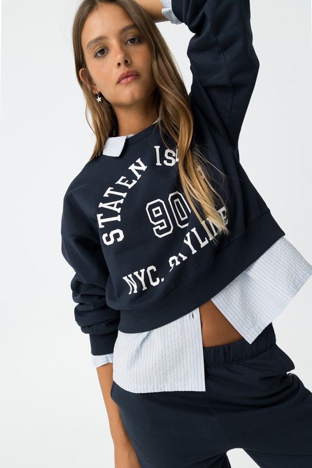 Relaxed Sweatshirt With Message Print