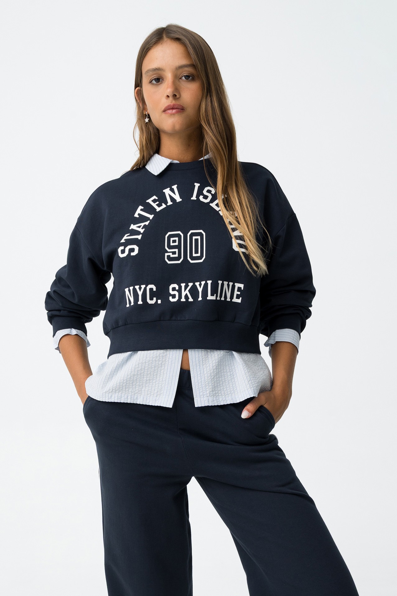 Sudadera Relaxed Con Mensaje Estampado