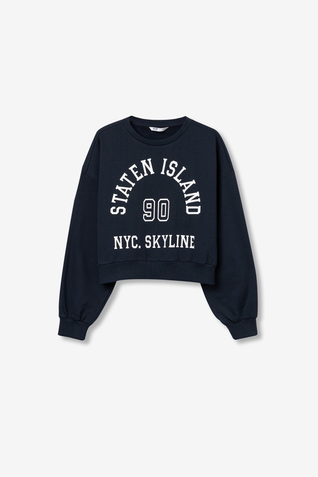 Relaxed Sweatshirt With Message Print