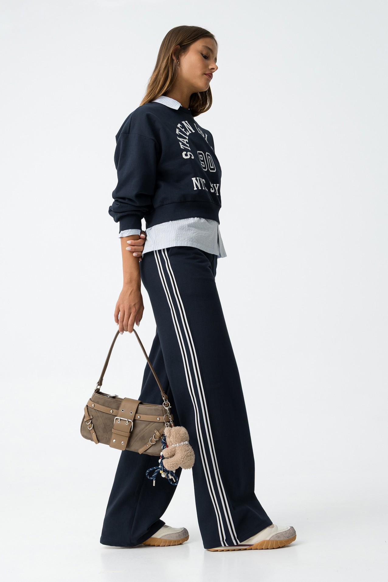 Calas Wide Leg Com Contraste