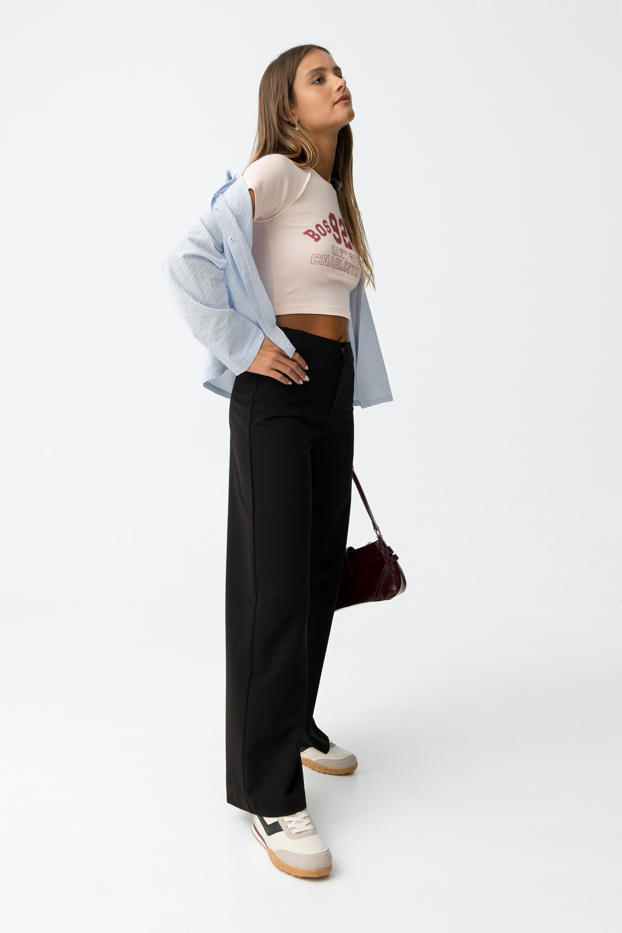 High-Waisted Wide Leg Trousers