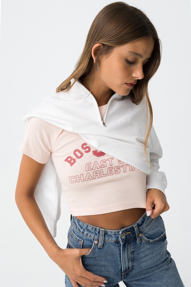 White Zip Sweatshirt