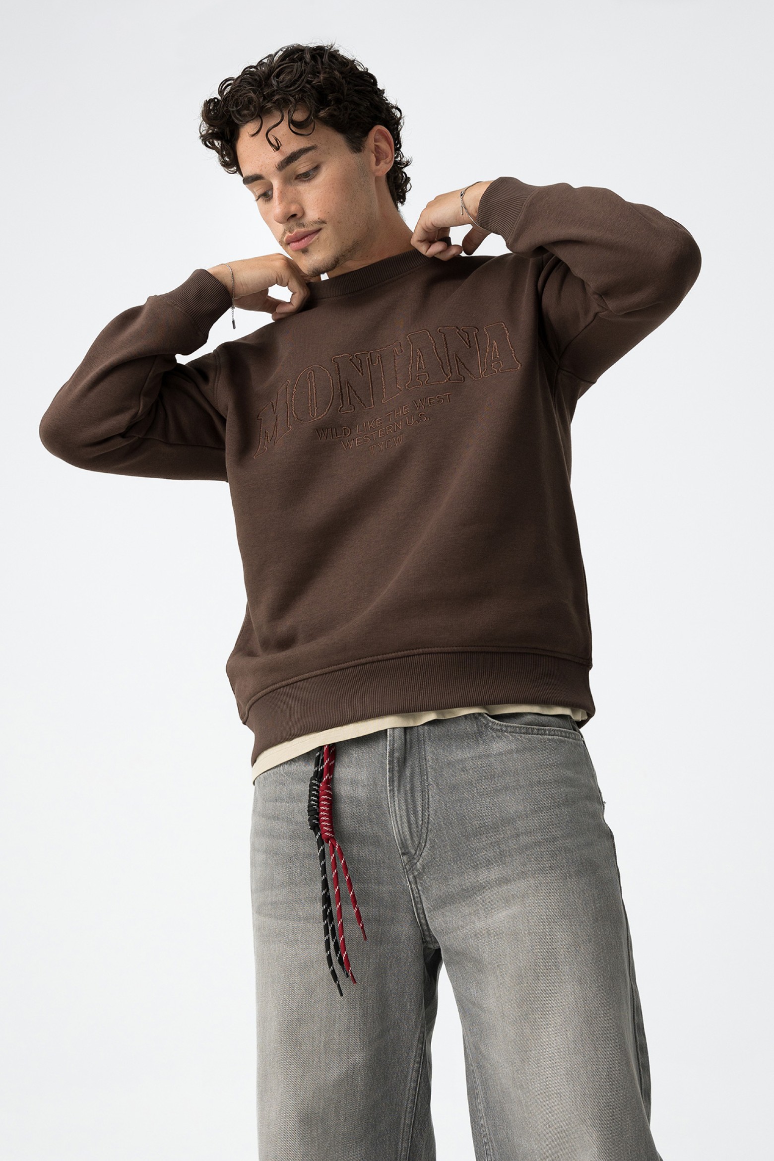 Sweatshirt with Raised Embroidery