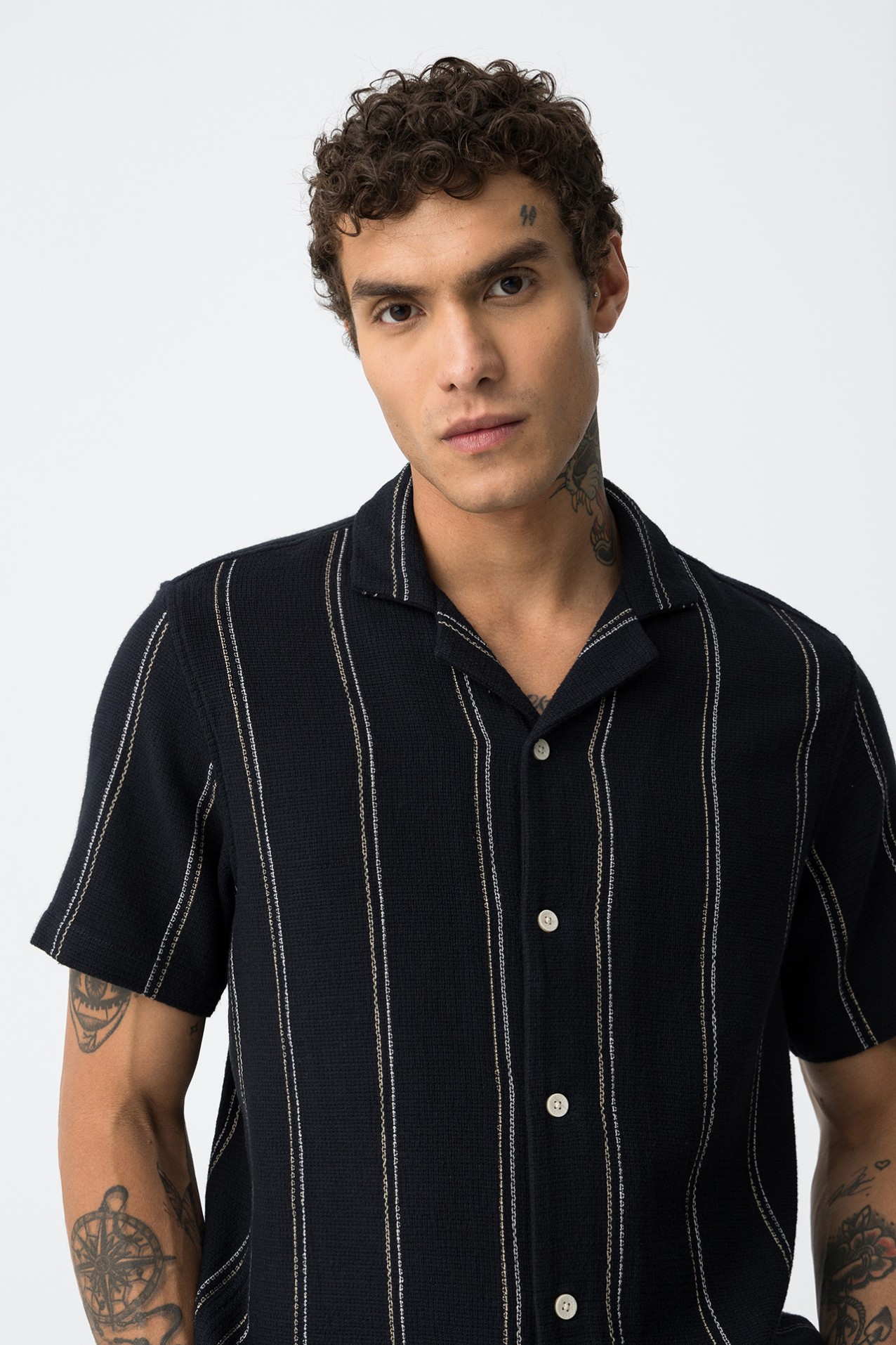 Camisa Texturizada s Riscas