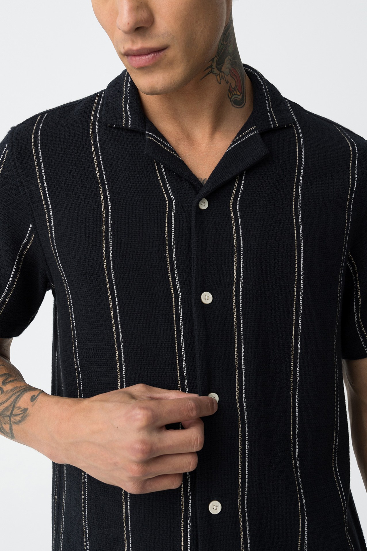 Camisa Texturizada s Riscas