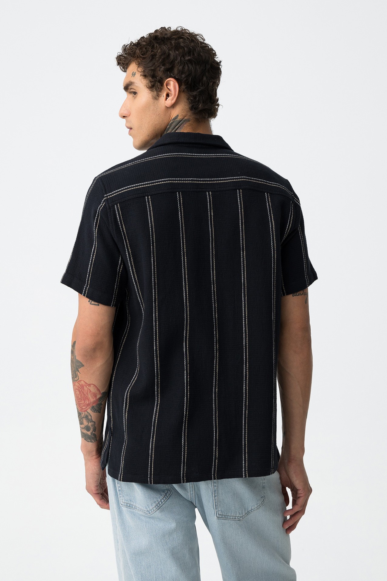 Camisa Texturizada s Riscas