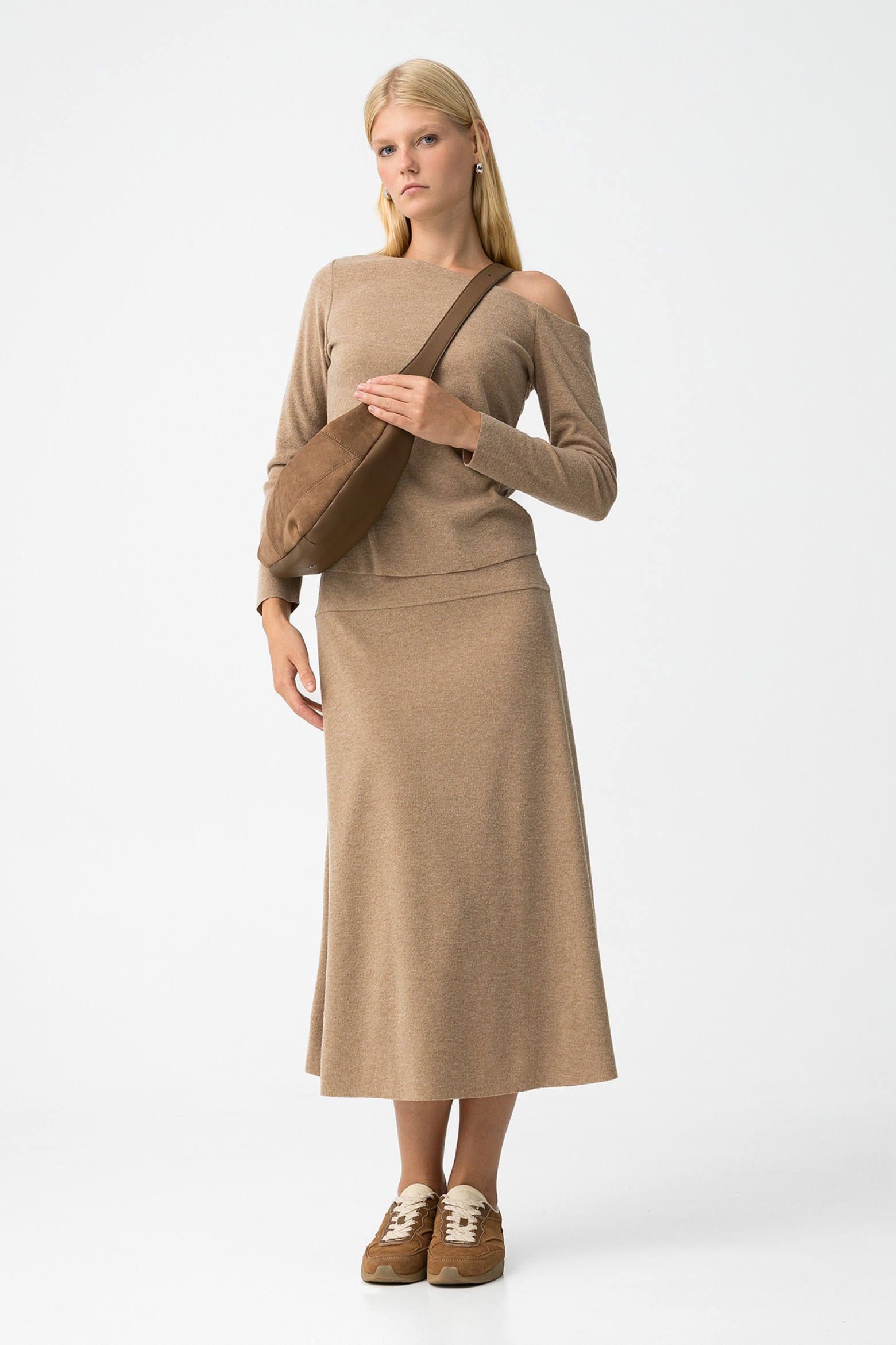 Midi Skirt in Brushed Knit