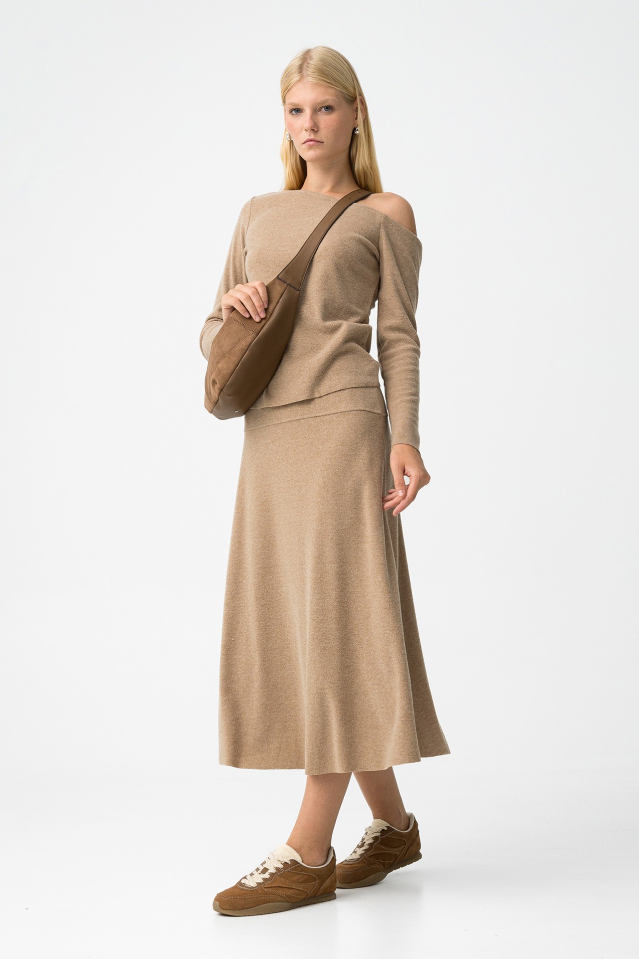 Midi Skirt in Brushed Knit