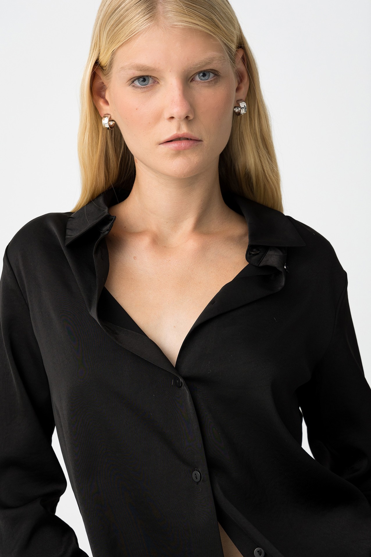 Plain Satin Shirt