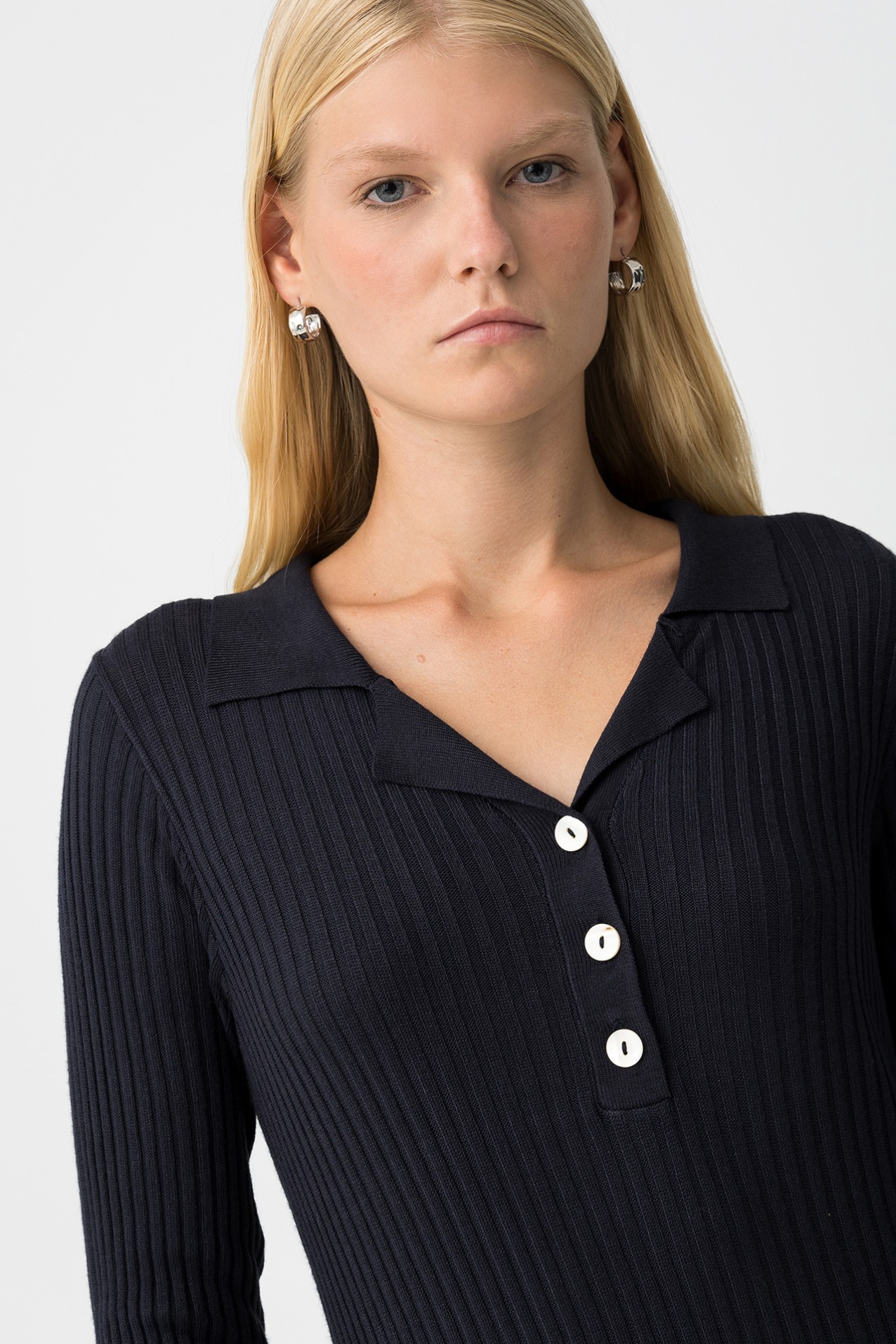 Vestido Midi Canelado Slim Fit