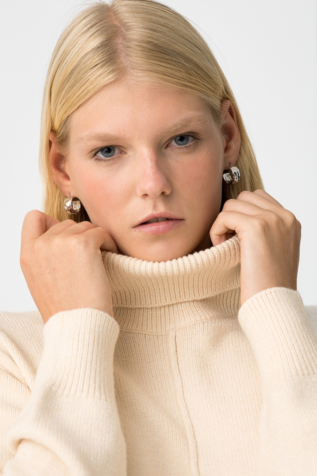 Knit Dress with High Neck