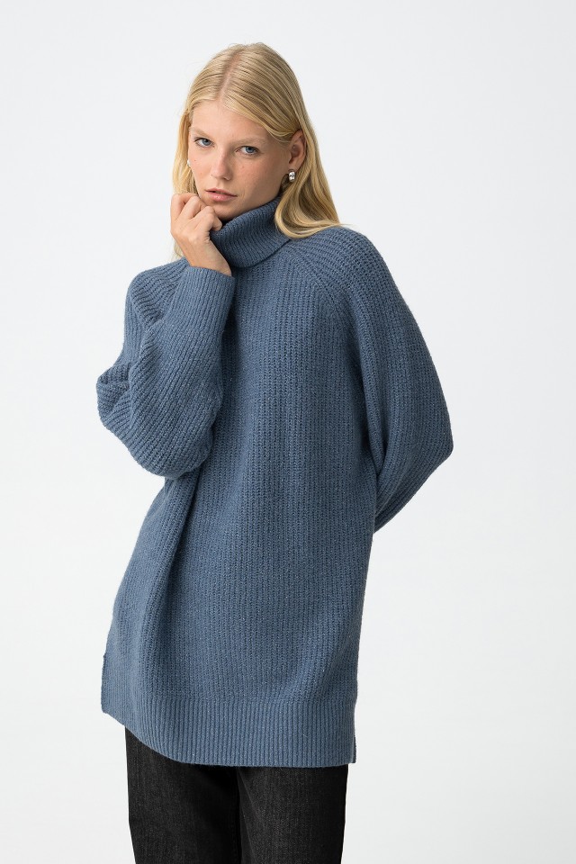 Oversized High-Neck Sweater
