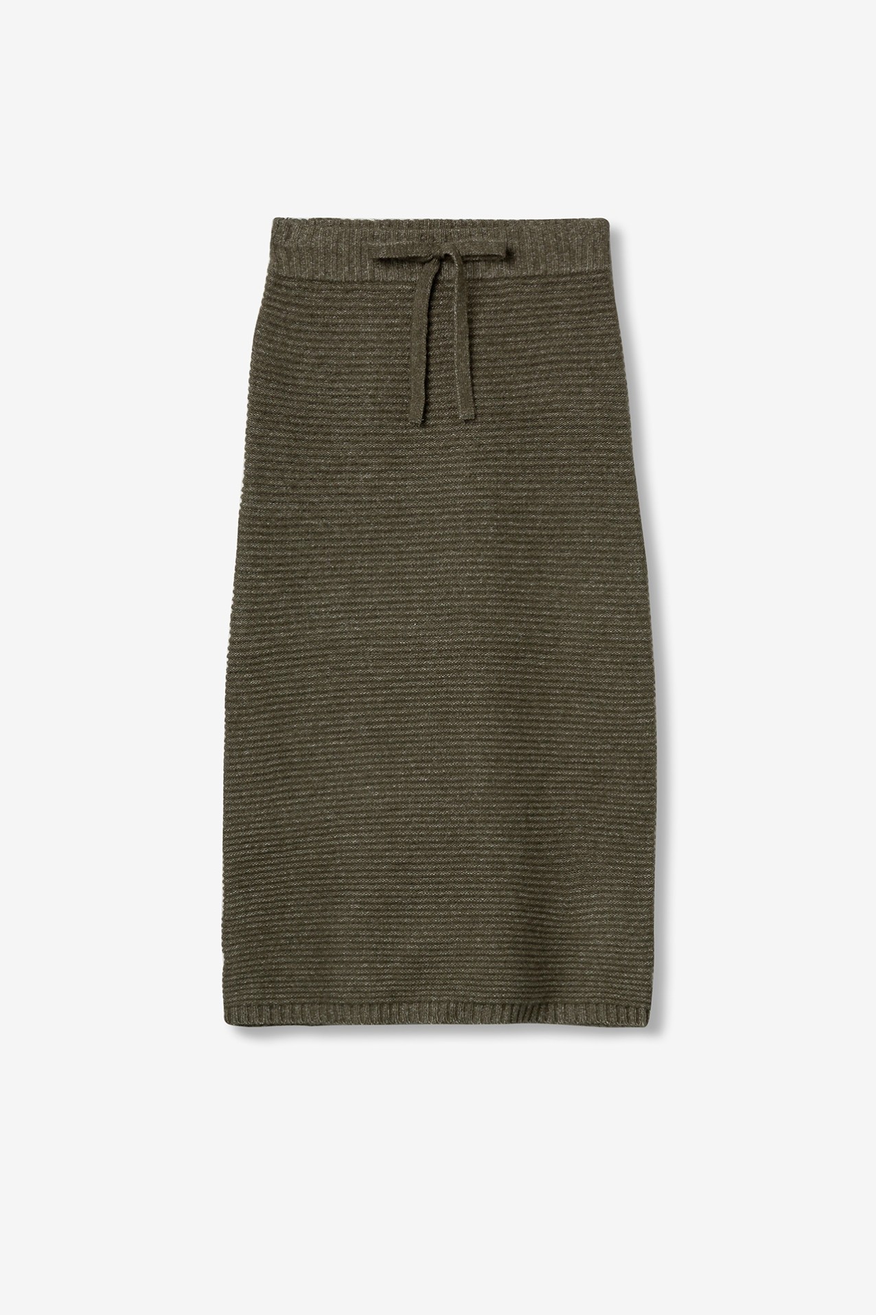 Ribbed Knit Midi Skirt