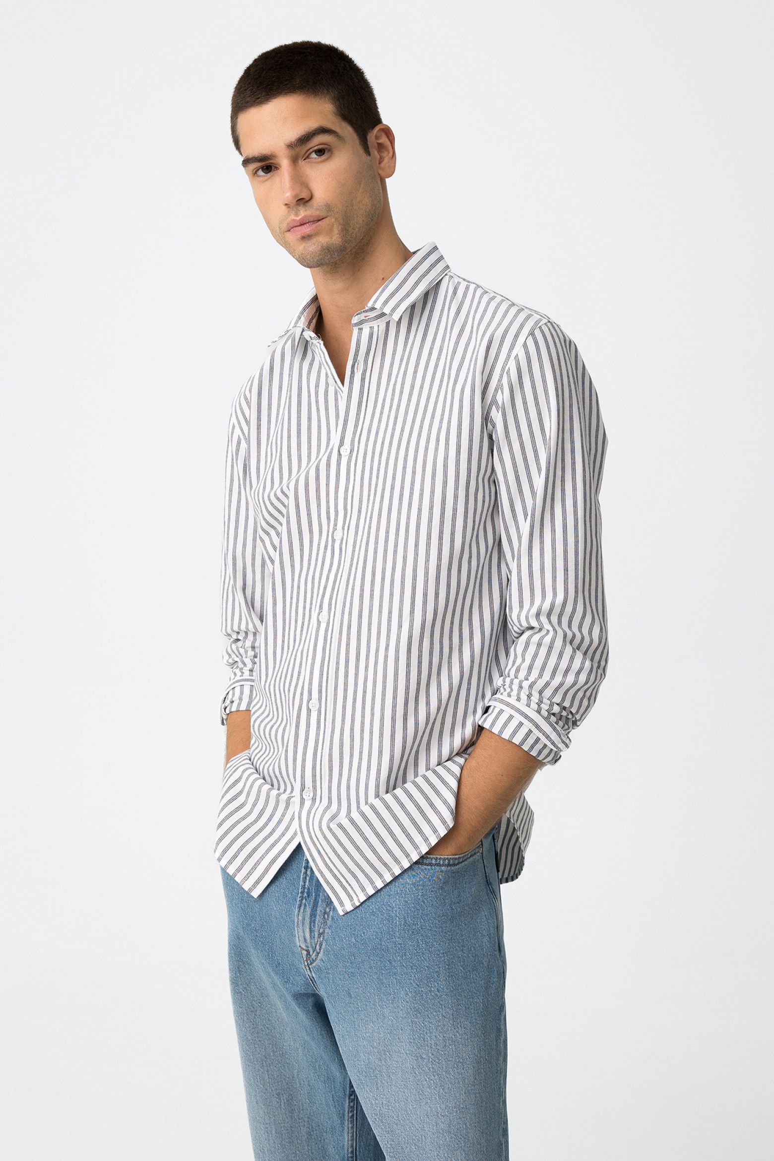 Camisa de Algodo s Riscas