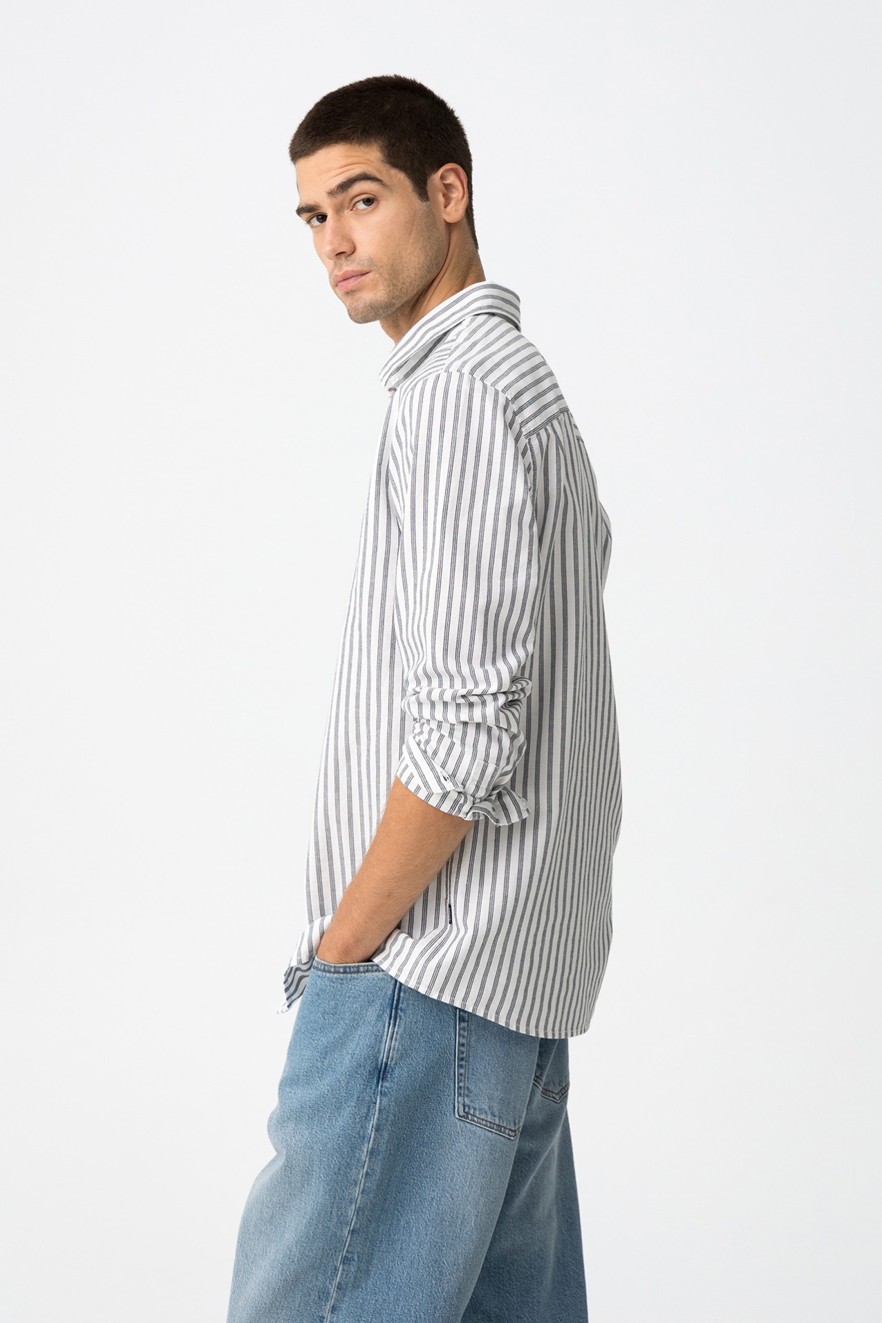 Camisa de Algodo s Riscas