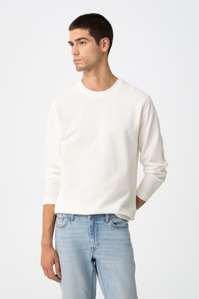 T-shirt Bege Manga Comprida