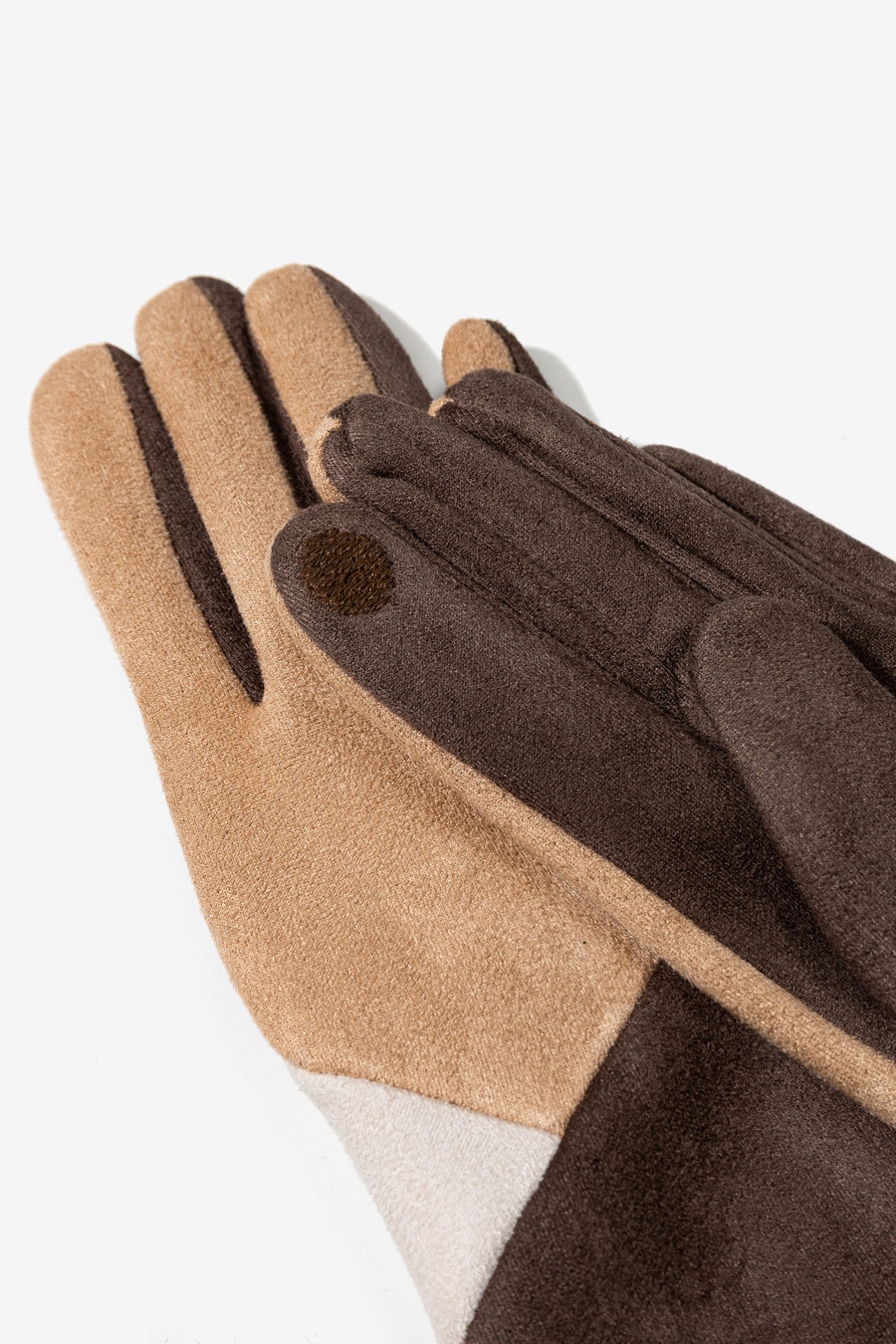 Brown Geometric Gloves