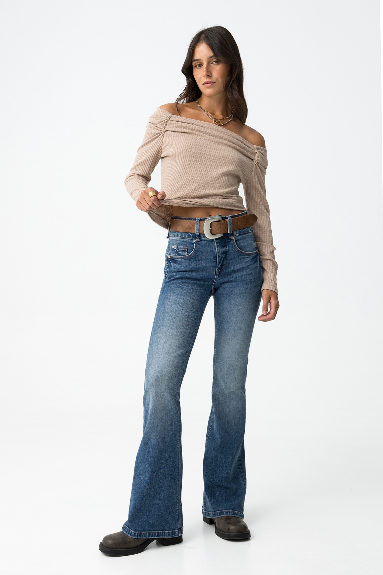Medium Blue Flare Jeans