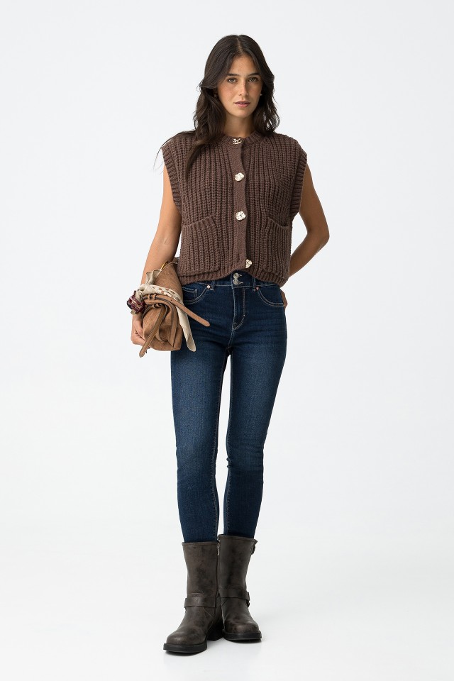 Light Push-up Skinny Jeans with Mid Waist