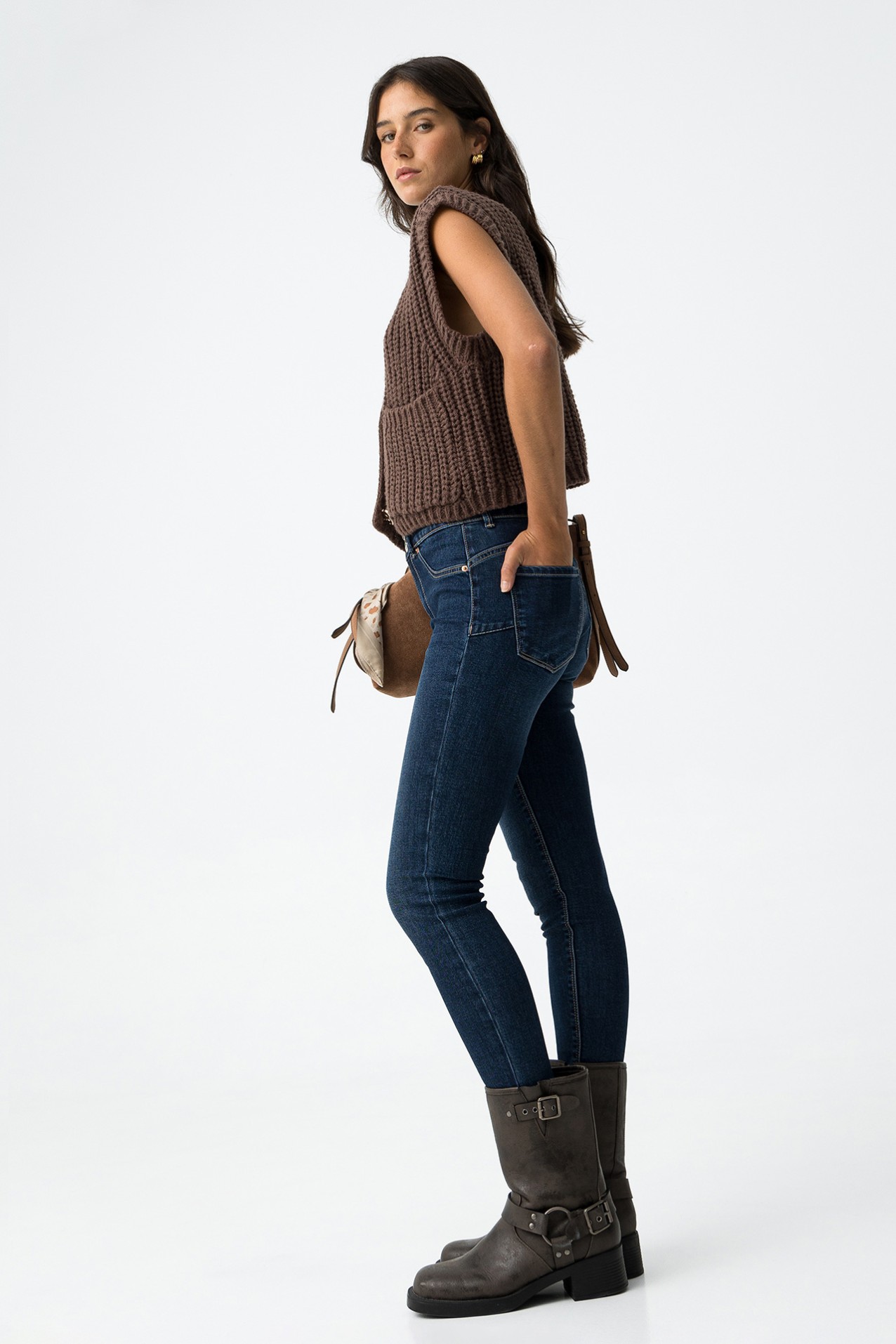 Light Push-up Skinny Jeans with Mid Waist