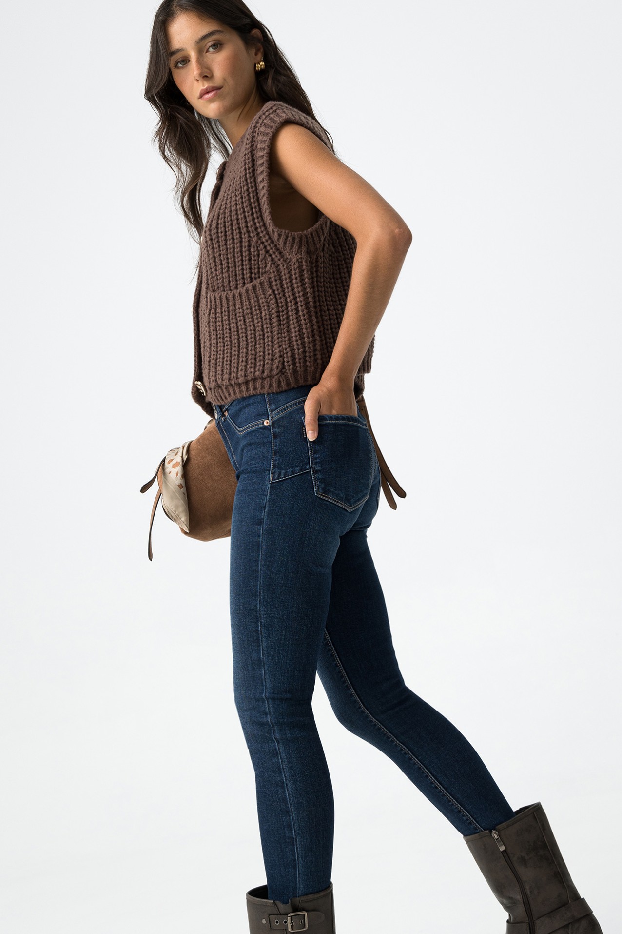 Light Push-up Skinny Jeans with Mid Waist