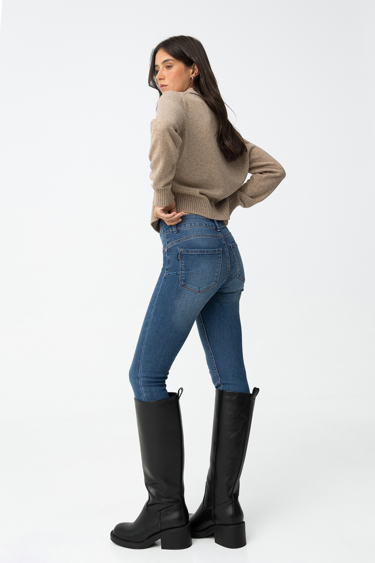 Light Push-up Skinny Jeans with Mid Waist