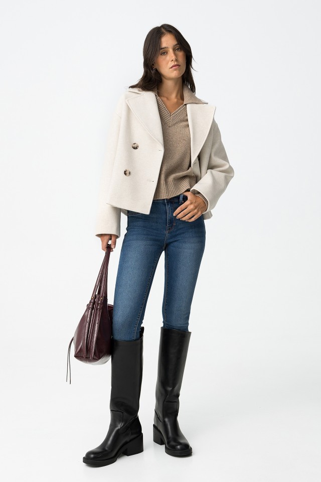 Light Push-up Skinny Jeans with Mid Waist