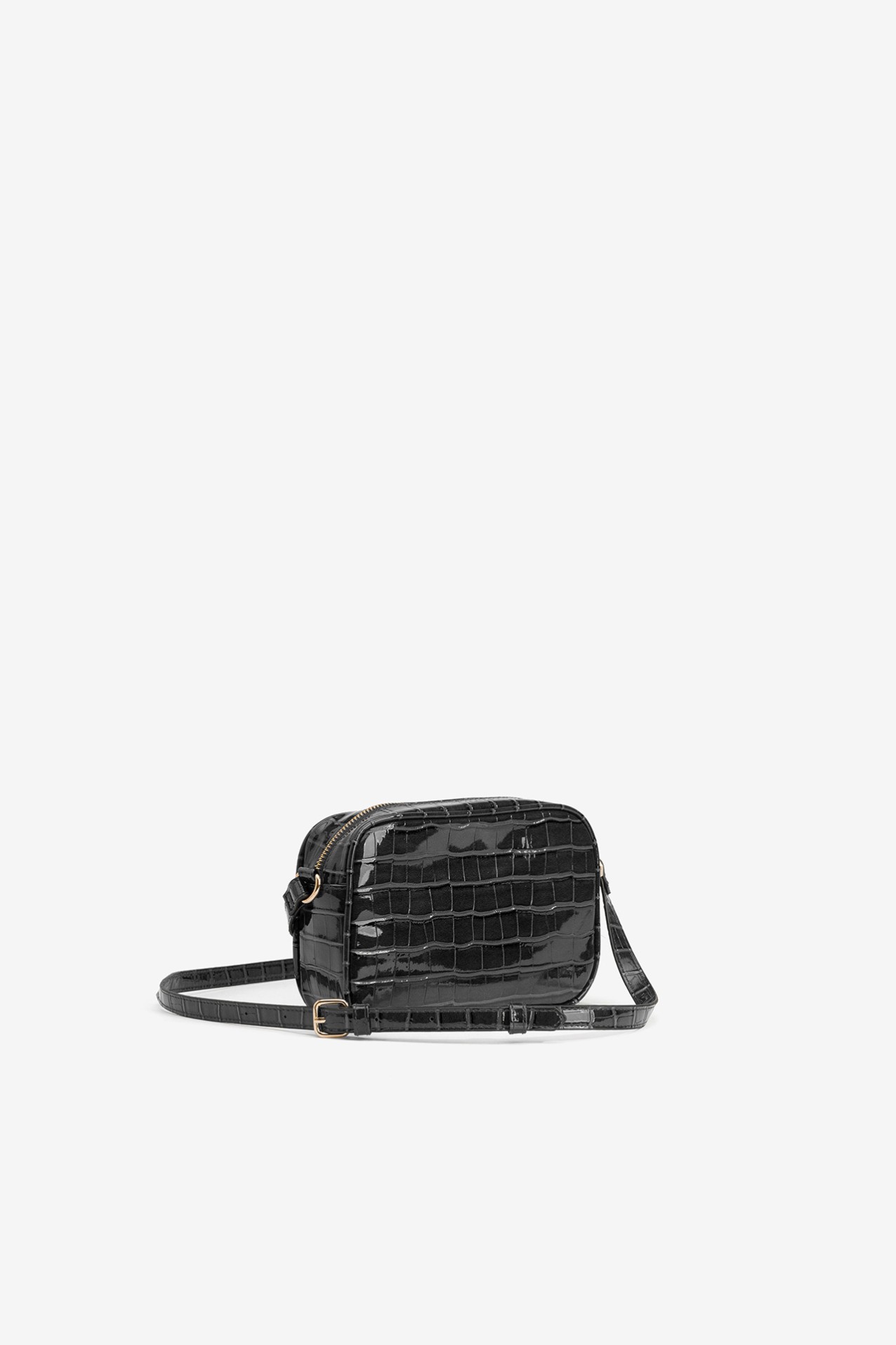 Black Croc Texture Crossbody