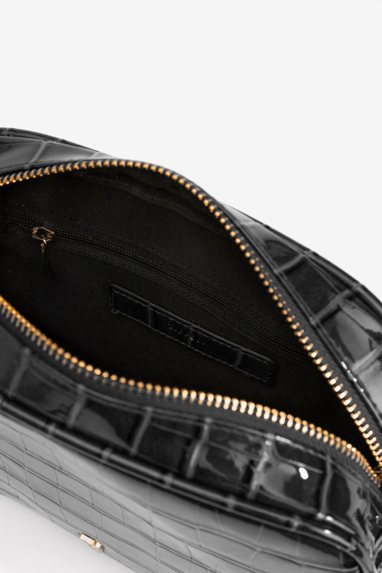 Black Croc Texture Crossbody