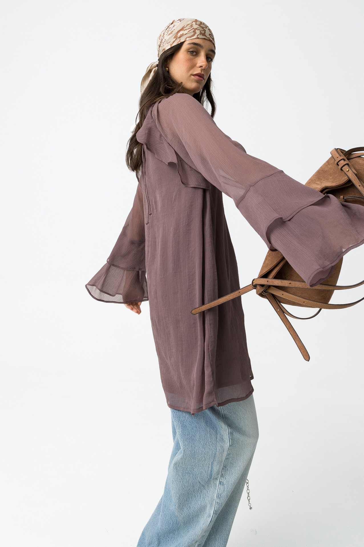 Boho Flowy Brown Dress