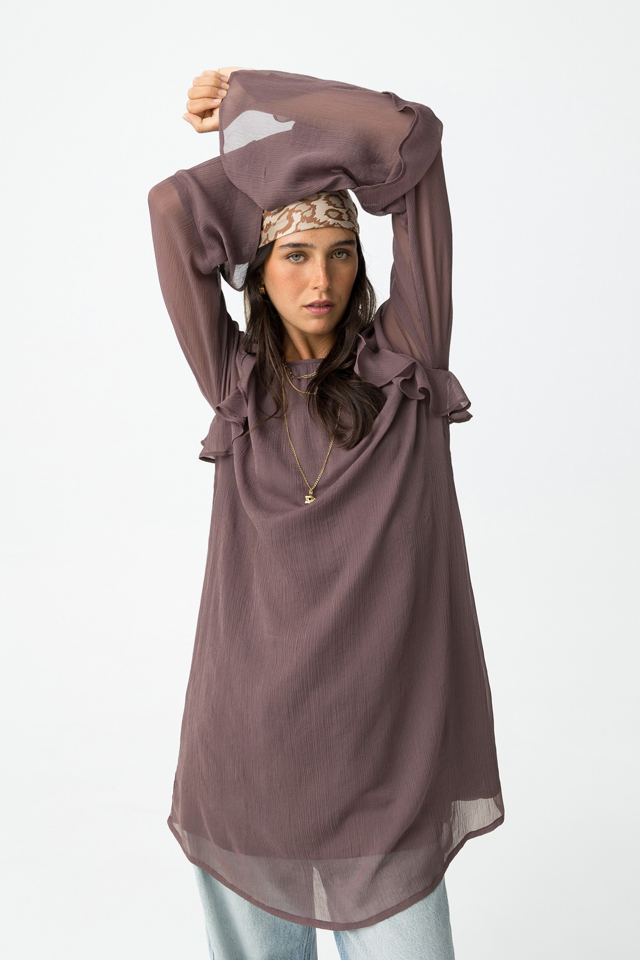 Boho Flowy Brown Dress