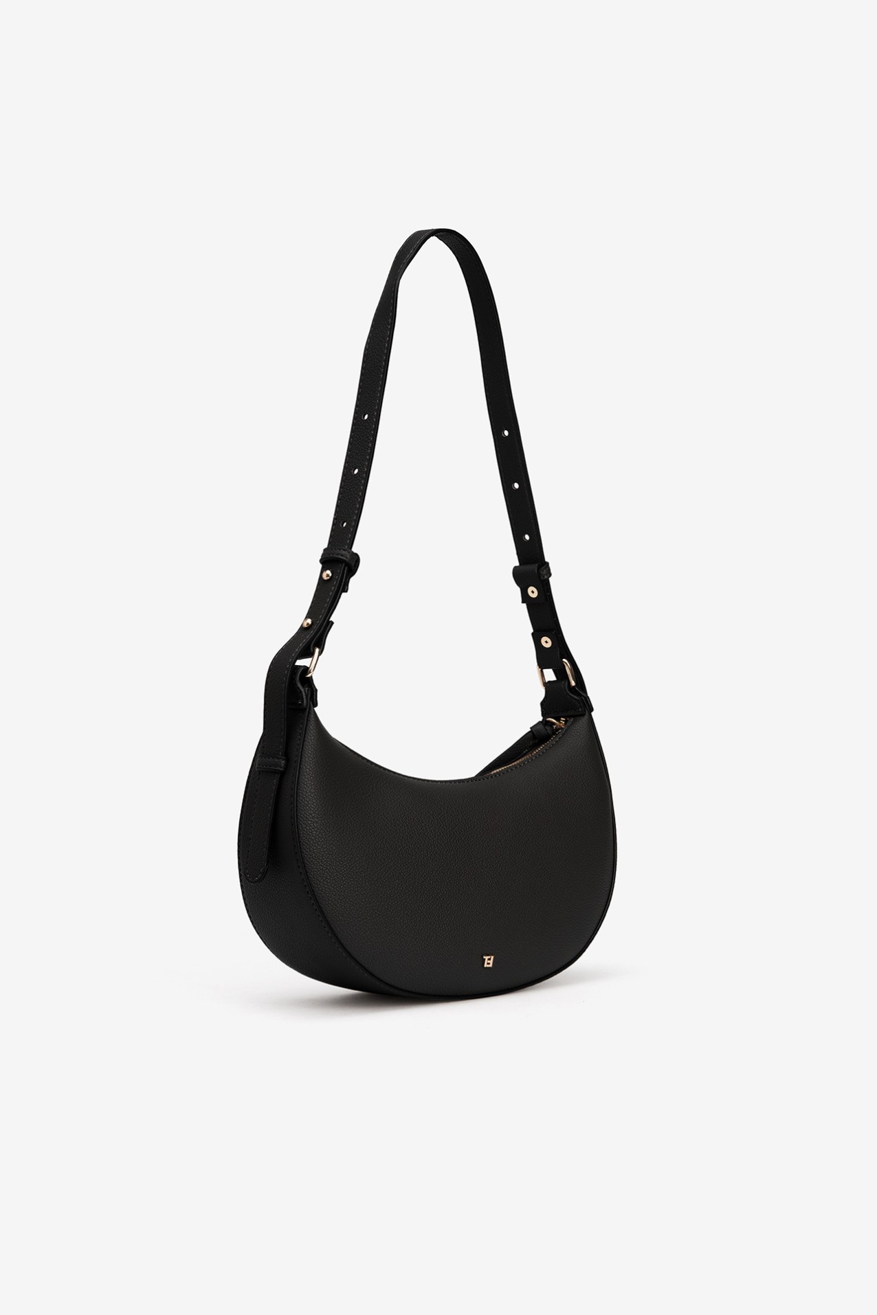 Black Curved Shoulder Bag