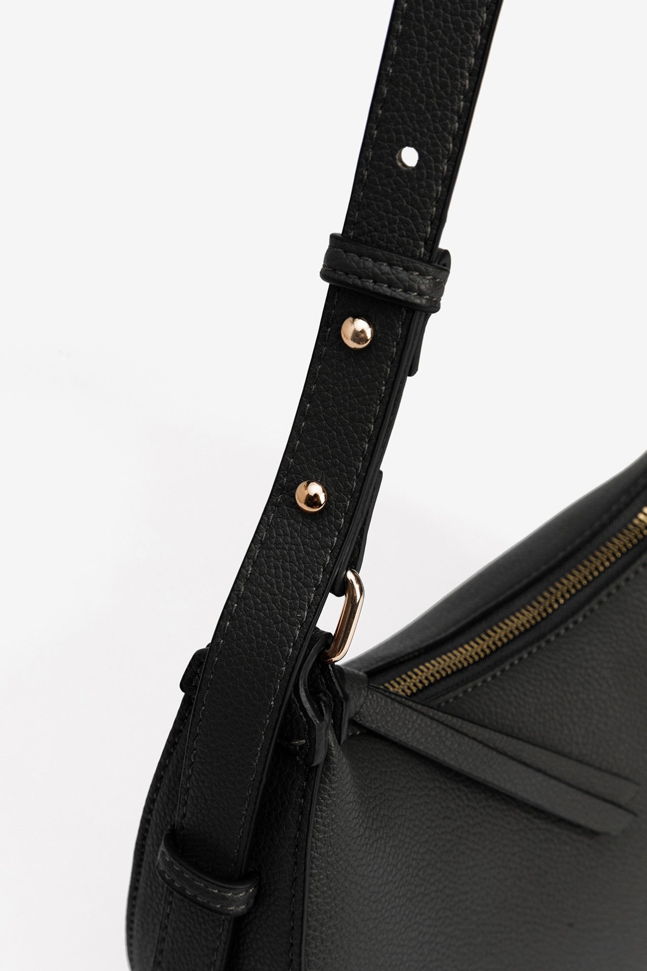 Black Curved Shoulder Bag