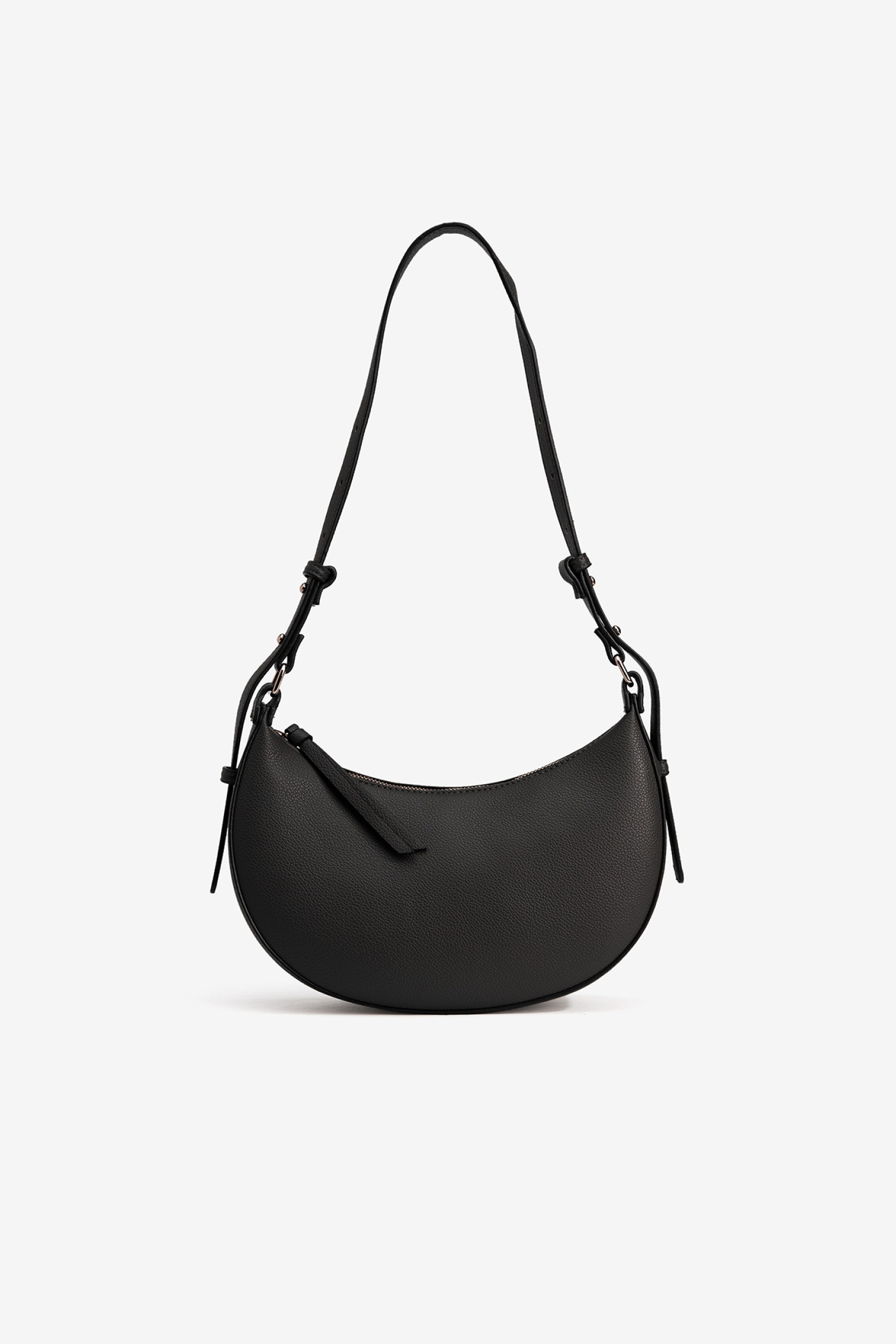 Black Curved Shoulder Bag