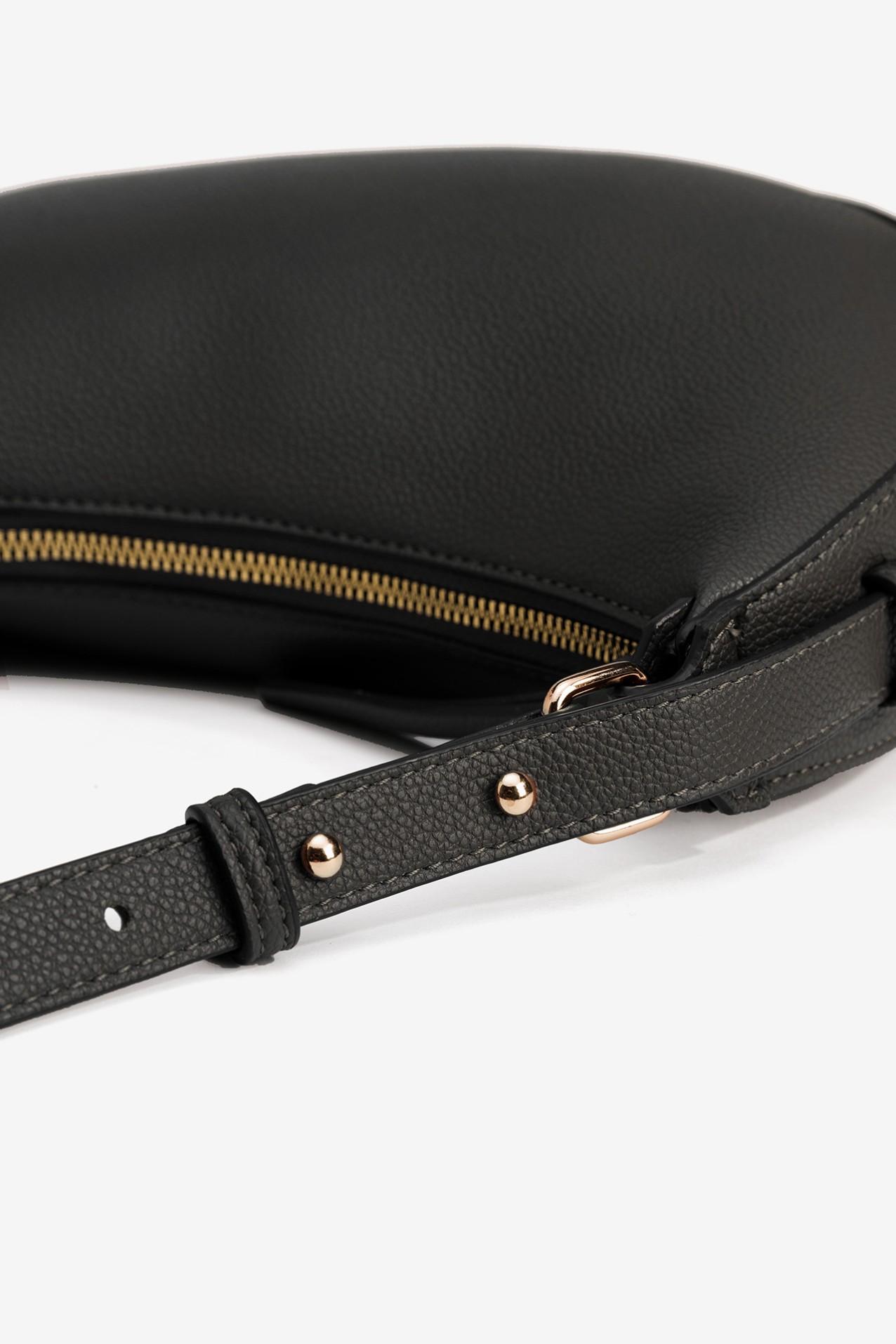 Black Curved Shoulder Bag